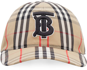 Vintage check motif baseball cap-1